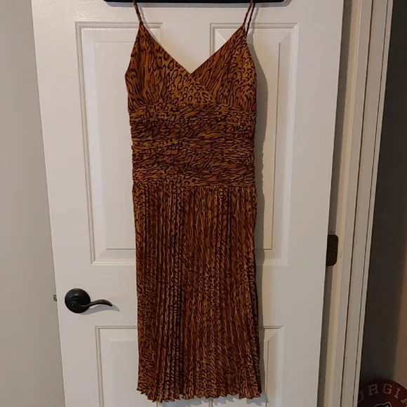 Due' Per Due' Veste Midi Dress Women's Size 4 Animal Print Vintage Look Prom - Picture 6 of 10